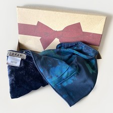 Jigsaw Silk Double Sided Silk Scarf Blue And Green Flower Design