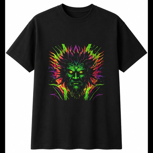 Neon green man with - neon,