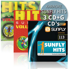 Sunfly Karaoke Hits Triple CDG Set CD+G Discs 47 Chart Hit Tracks Decades Vol 12
