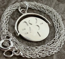 Vintage Sterling Silver I Love You Spinner Pendant Necklace