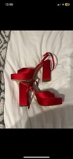 Red Chunky Heels Size 6