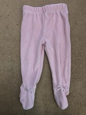 Baby Girl Soft Trousers with Feet Pink 6-9 Months