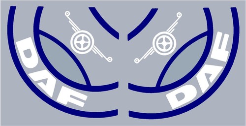 Daf top white blue - top, white/blue