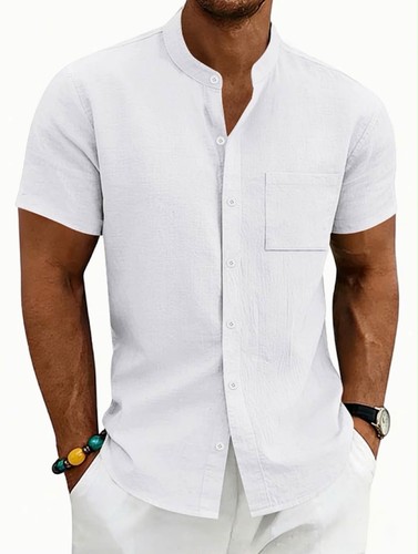 Men white linen - white,