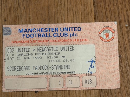 Ticket 1993 manchester - ticket, 1993/94