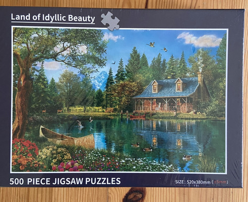 Lakeside cottage 500 piece - cottage,