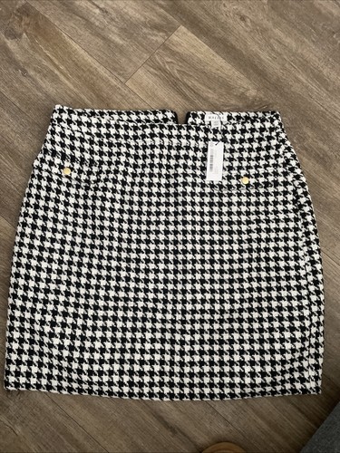 Houndstooth mini skirt black - mini,
