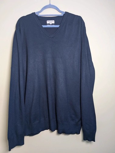 Neck cotton knit - v, mens