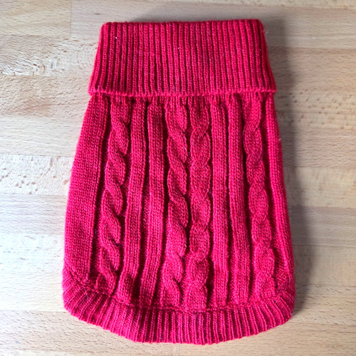 Dark red knitted vest jumper