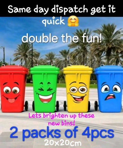 4pc bin stickers wall - x,