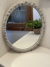 VINTAGE ORNATE  OVAL MIRROR H14.5” X W 12.5”