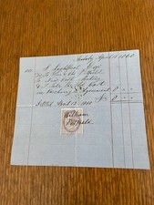 Samuel Lightfoot Hull Lawyer Receipt 1860 for New Cart and Removal Old Cart