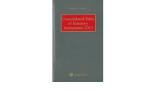 Halsbury's Statutes Consolidated Table of Statutory Instruments 2012 - PBK - VGC