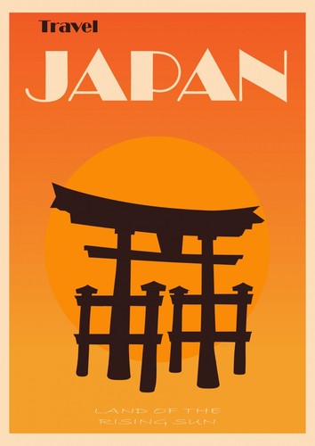 Japan sunset vintage retro - japan,
