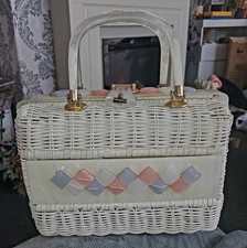 Vintage Handbag 1950s/60s Wicker And Lucite