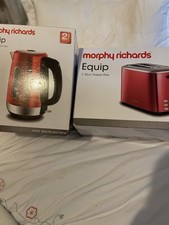 Morphy Richards Equip Red 1.7Litre 3Kw Kettle & 2 Slice Slot Toaster Pack Set