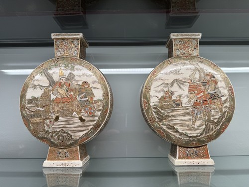 Satsuma samurai vase meiji - samurai,