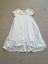 NEXT SIGNATURE Girls Bridesmaid Dress EUC size 9 years Cream Blush Sequins