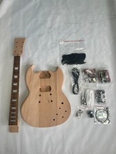 DIY Full Set Kits Unfinished SG Electric Guitar Mahogany Body Chrome Hardware