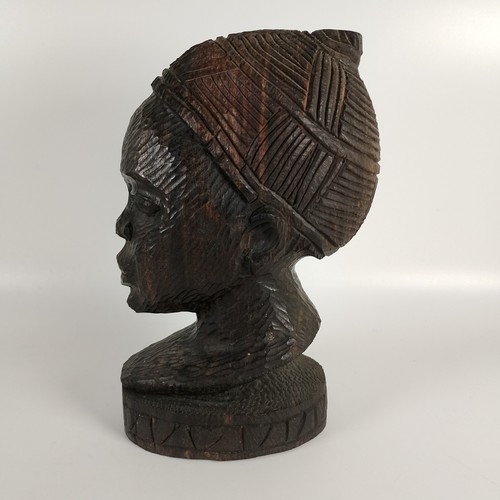 Vintage african hardwood bust - vintage,