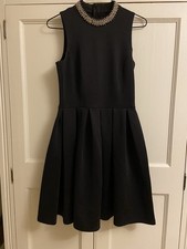 Superdry Girls Black Dress with Decorative Collar. Size S.