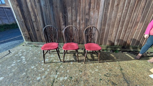 Wheel back dining - chairs, (3)