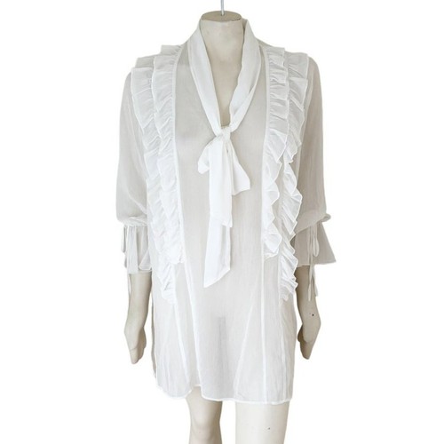 Nwt zara sheer ruffled chiffon - zara,