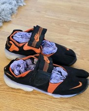 Nike Sandals split toe Men Size UK 8.5 Air Rift black orange trainers Shoes