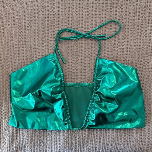 Women green metallic - women's, halter