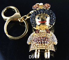 New Cute Adorable Ladies Womens Girls Diamontic Beautiful Girl Keyring Bag Charm