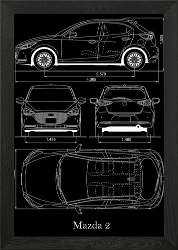 Mazda 2019 blueprint framed - 2019,