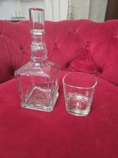 Jack Daniels Glass Decanter and Jack Daniels Tumbler Mint Condtion 700ml Whiskey