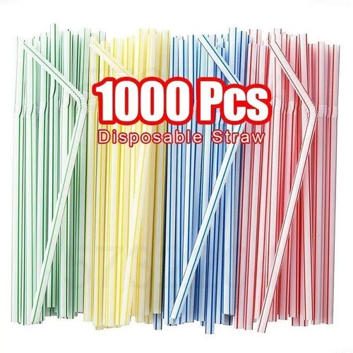 1000 neon straws - straws, flexible