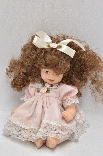 Vintage tiny 15cm doll pink - vintage,