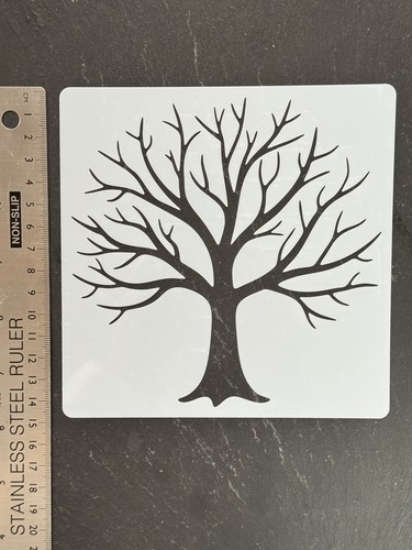 Stencil background square - background, tree