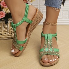 Womens Low Wedge Strappy