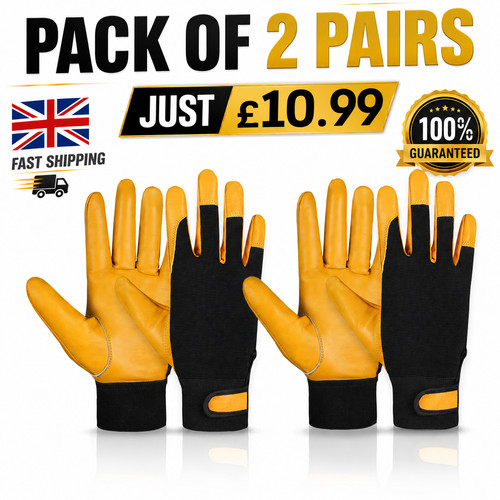 Pairs leather work gloves - pairs,