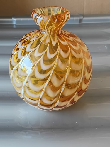 Hand blown glass vase heavy - hand,