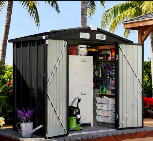 6x4ft metal garden shed - metal,