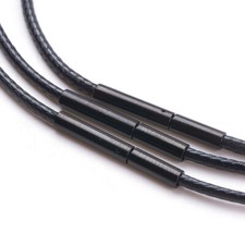 Black Wax Cotton Cord Stainless Steel 18" 1.5mm Bayonet Twist Clasp Necklace UK