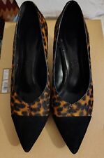 Animal Print Leather V Cut Kitten Heel Shoes