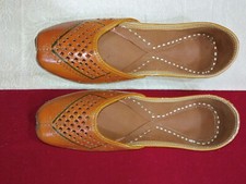 Women Shoes Handmade Indian Loafers Punjabi Jutties Mojaries Leather US 6.5