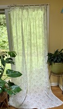 New IKEA Emmie Knopp White Pink Roses Tie Top Curtains 58" x 98" 2 Panels RARE