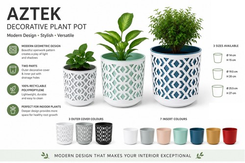 Round indoor plant pots - round,