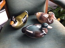 3 X Michel Cougant China Duck  Pate Dishes 