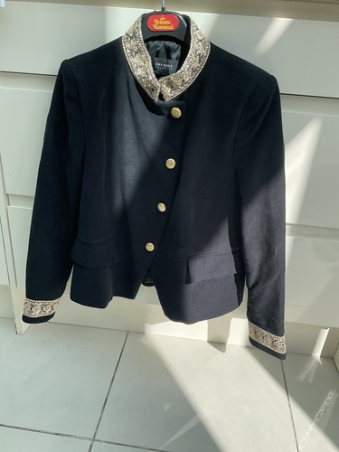 Zara black velvet military - black,
