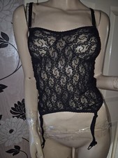 New Lovely Sexy Ladies Lingerie Top With Suspender Belt Size 14 - 16