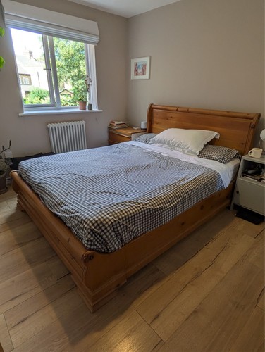 Parisienne solid oak sleigh - oak,