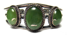 NAVAJO STERLING SILVER JADE