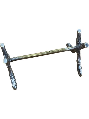 Antique brass pipe rack - antique,